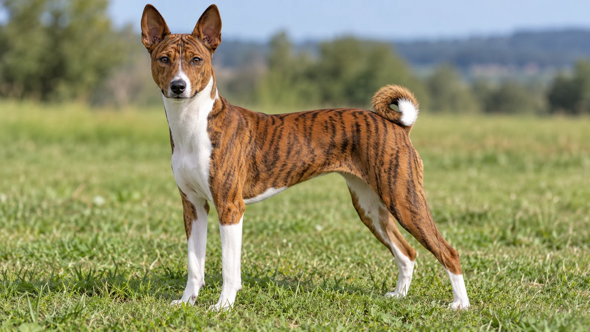 Basenji köpek — brindle (çizgili) renk
